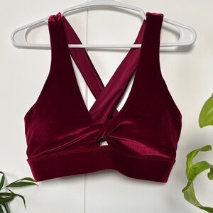 Velvet Burgundy Cross-Back Bralette